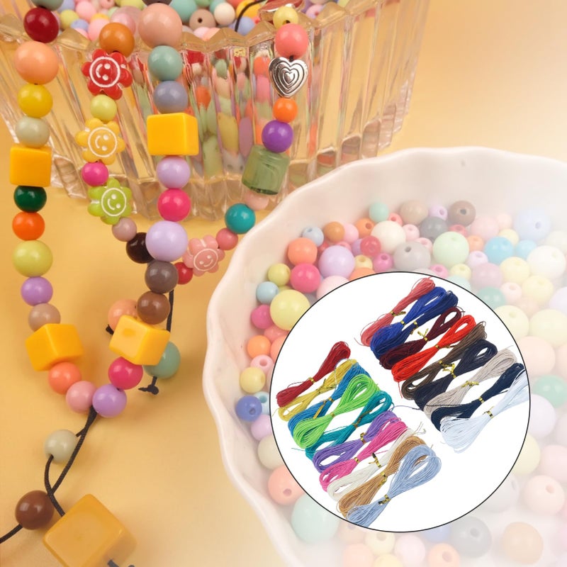 Solbrezeni 20 Colors 1mm Waxed Cord, Colourful Waxed Thread, Beading Macrame for Jewellery Making, Bracelet Cords for Handmade Craft, String for Bracelet Making DIY Crafts Macrame Leather Sewing(Combo 20) - Image 5