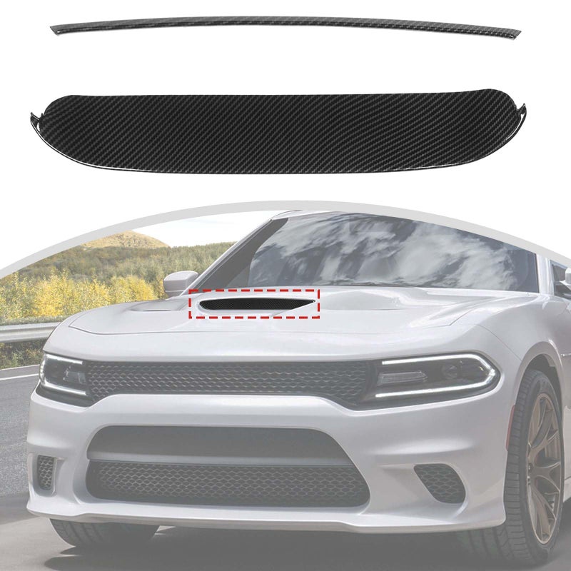CheroCar Front Upper Center Hood Grille Cover Trim For 2015 2016 2017 2018 2019 2020 2021 2022 2023 2024 2025 Dodge Charger SRT GT Scat Pack