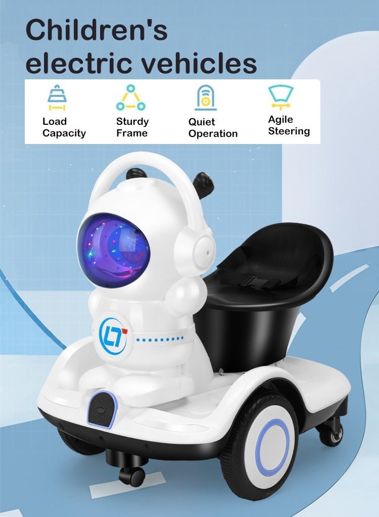 PHISMA Robot-shaped multi-functional electric car for children, four-wheel dual-drive, with music and lights, British plug, suitable for boys and girls aged 3-7. - Image 1