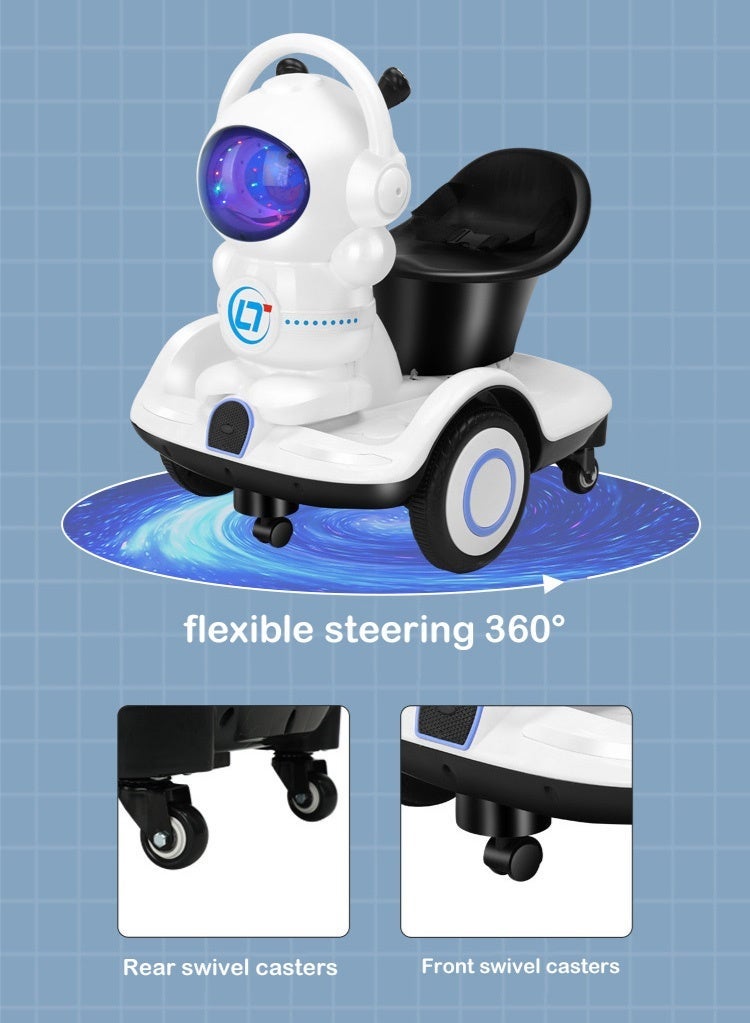 PHISMA Robot-shaped multi-functional electric car for children, four-wheel dual-drive, with music and lights, British plug, suitable for boys and girls aged 3-7. - Image 5
