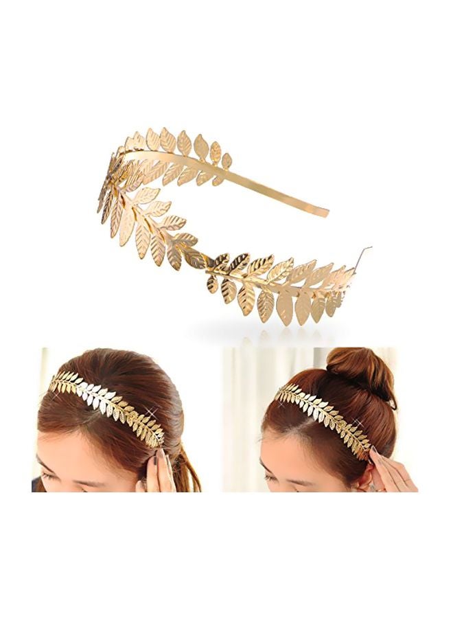 بيكسنور طوق شعر مزين بنمط أوراق الشجر ذهبي 14x12x1سم - Image 5