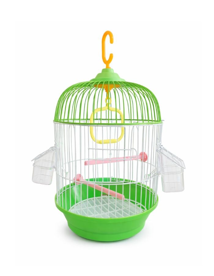 Petto Premium Round Hanging Bird Cage with Perch & Feeders – 23 × 40 cm - Image 3