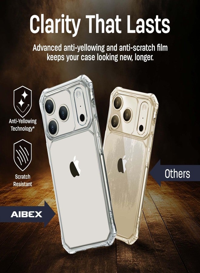 غطاء خلفي شفاف فائق المتانة من AIBEX لهاتف iPhone 17 Pro | غطاء صلب شفاف تمامًا | حماية من الصدمات بمعايير عسكرية | حافة TPU مقاومة للاصفرار | ظهر من البولي كربونات المقاوم للخدش - Image 5
