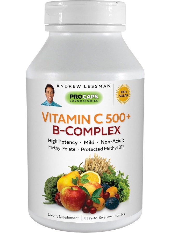 ANDREW LESSMAN Vitamin C 500 Plus B-Complex 360 Capsules - Non-Acidic Vitamin C Plus Citrus Bioflavonoids for Immune System and Anti-Oxidant Support. Easy-to-Swallow Capsules. No Additives - Image 1