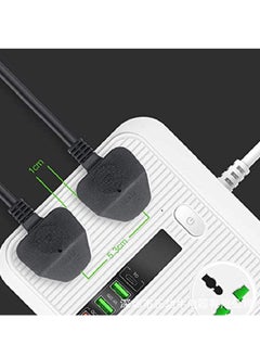 Generic Extension Lead Power Strip with USB Ports 4 Outlets, 2M Cord, Surge Protector with Charging Hub, 40W Fast Charging, Black  - Image 4