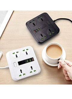 Generic Extension Lead Power Strip with USB Ports 4 Outlets, 2M Cord, Surge Protector with Charging Hub, 40W Fast Charging, Black  - Image 5