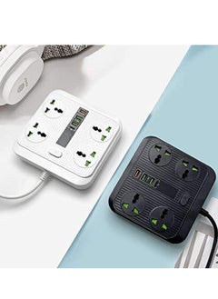 Generic Extension Lead Power Strip with USB Ports 4 Outlets, 2M Cord, Surge Protector with Charging Hub, 40W Fast Charging, Black  - Image 3