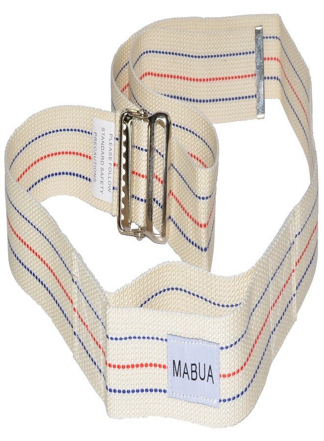MABUA Gait Belt with Metal Buckle Single Loop (72 Inches, Beige) - Image 1