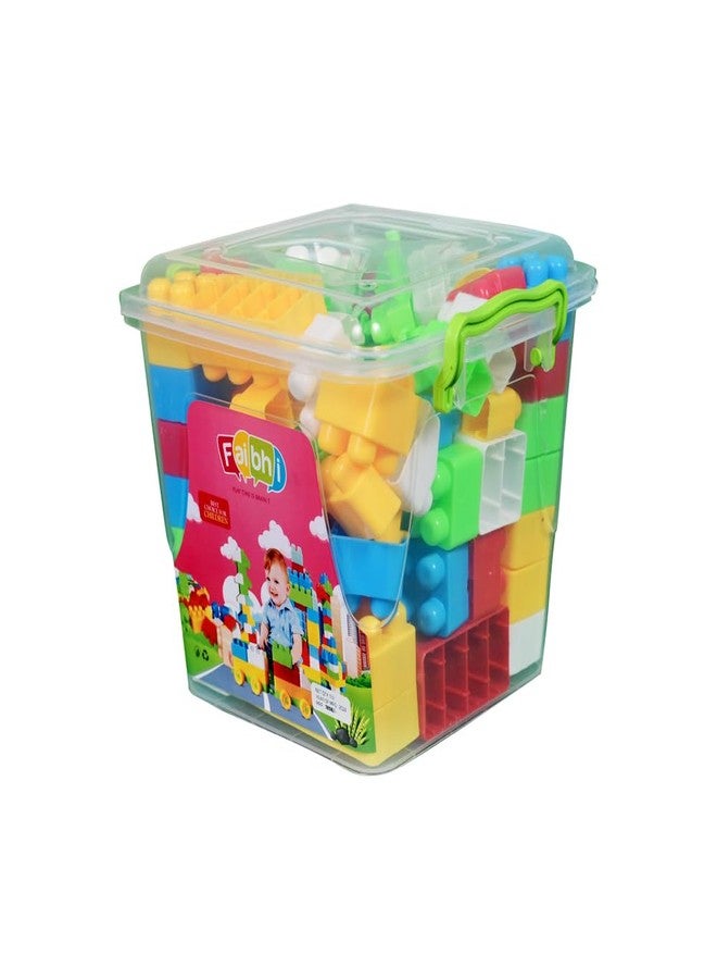 Faibhi MEGA Building Block Set with Storage Container. Entertaining, Educational & Innovative Learning Toy for Kids| Puzzle Shape Assembly | Colorful Toy Set for Children of +3 Years. - Image 1