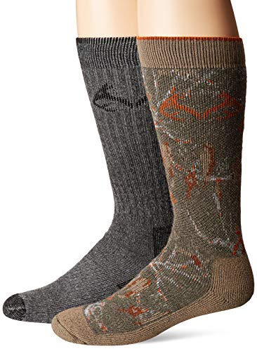 REALTREE Men's Camo Wool Blend Socks, Taupe, Large - Image 1