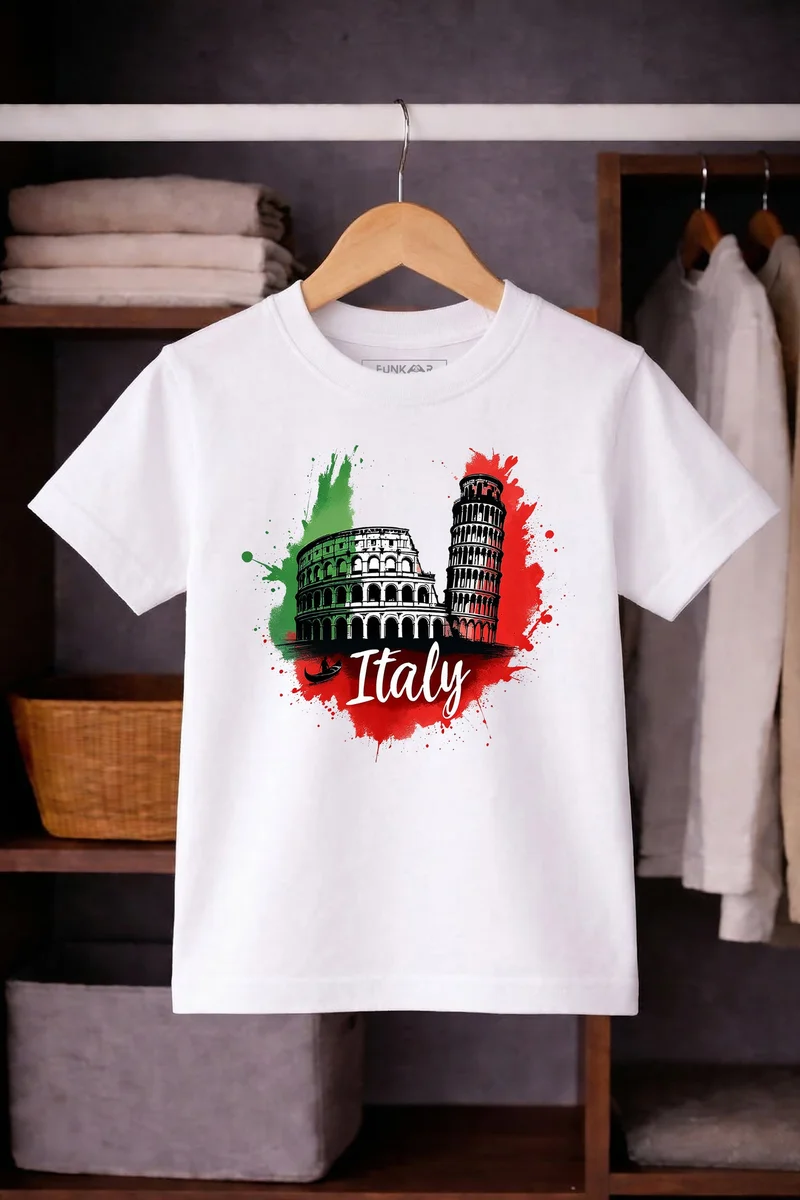 Funkaar white FUNKAAR Italy Flag Graphic T-shirt for Boys & Girls  | Best Price UAE