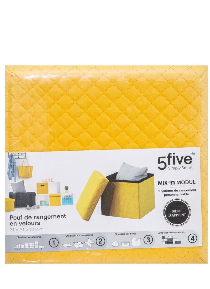 5five Foldable velvet pouffe H31cm  - Image 2