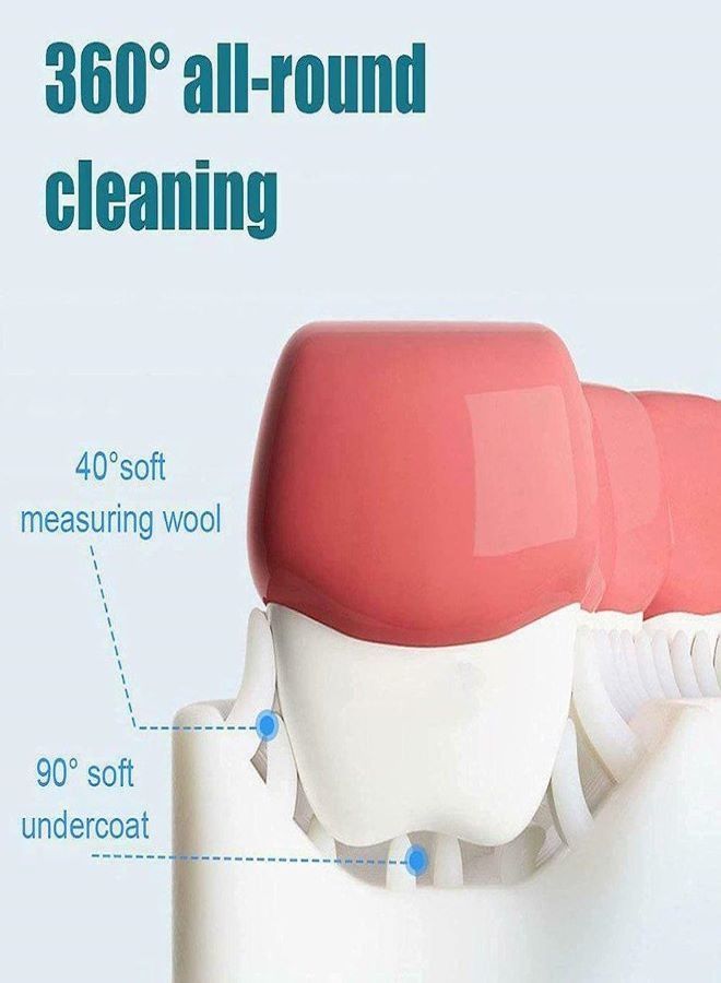 Soft Silicone Toothbrush 360° Oral Teeth Cleaning Design U Shaped Brush for Kids Pink - Image 3