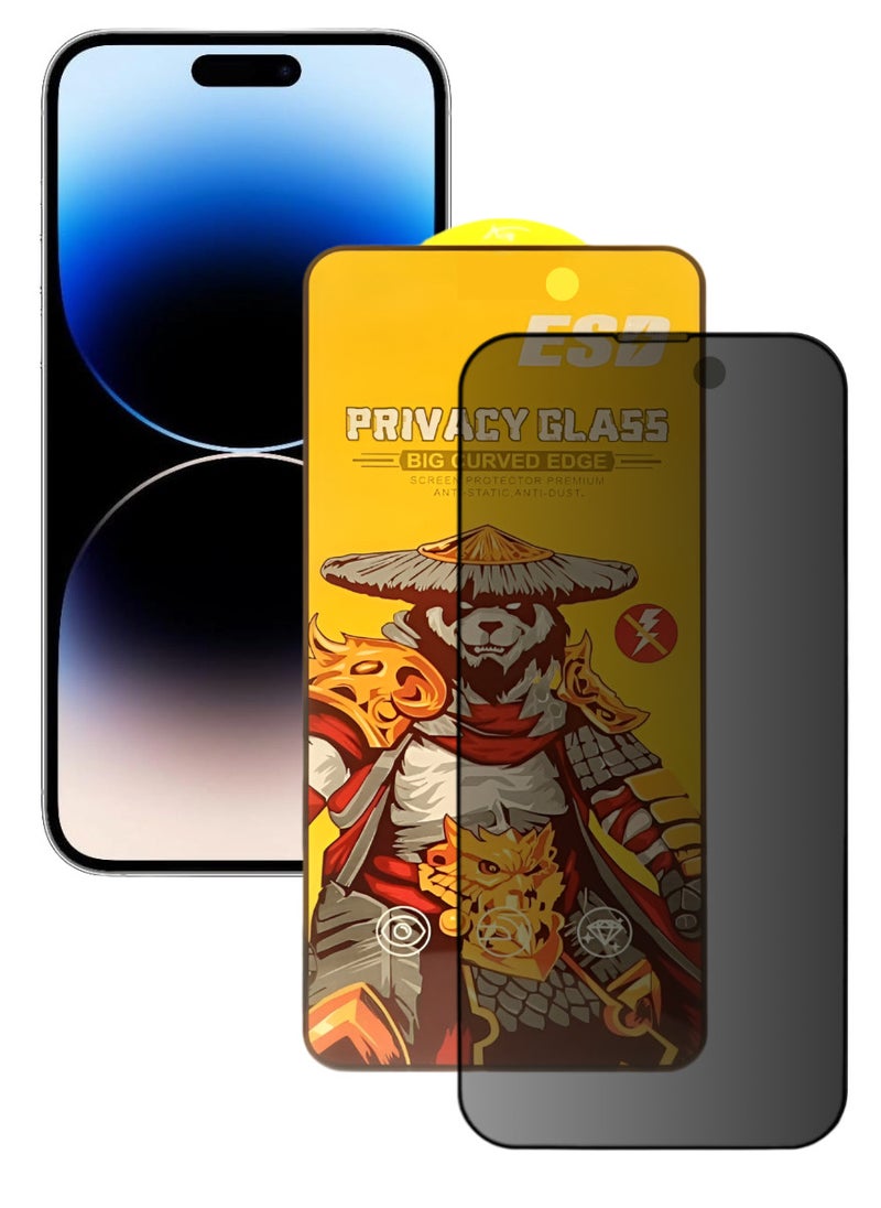 ESD Tempered Dustproof Privacy Glass Screen Protector Compatible For iPhone 14 Pro Max - Image 1