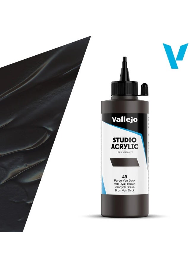 فاليجو طلاء أكريليك ستوديو، فان دايك براون، 200 مل، رقم 49 - لون فني احترافي