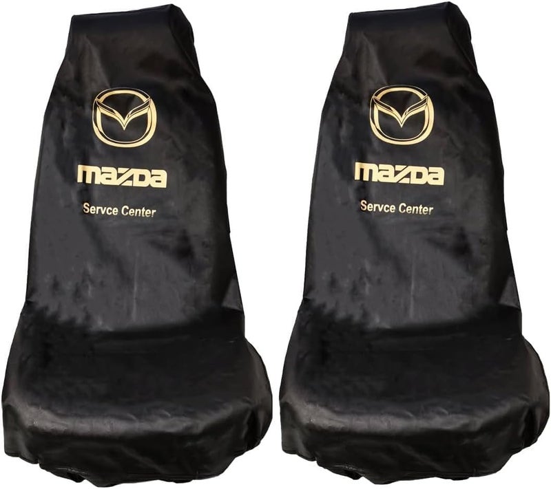 MAZDA Universal Car Seat Cover Set for Front Seats – 2 Pieces Workshop Style Seat Protector, Dust Dirt & Grease Protection Cover for Service Center and Daily Use - Image 1