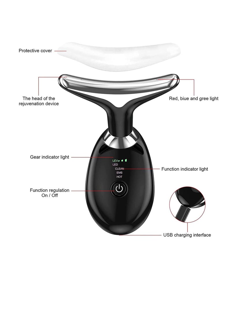 Cool Baby Style COOLBABY Facial Neck Lifting Machine Sonic Face Massager Beauty Device Wrinkles Remover Skin Rejuvenation Anti-aging Rechargeable 3 Modes Black  - Image 4