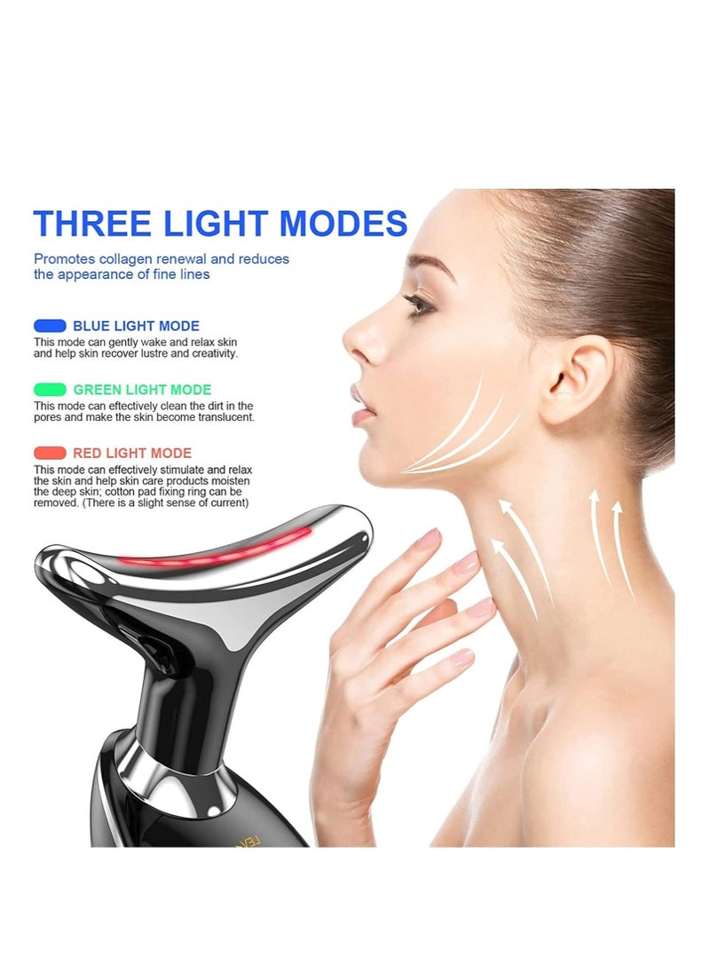 Cool Baby Style COOLBABY Facial Neck Lifting Machine Sonic Face Massager Beauty Device Wrinkles Remover Skin Rejuvenation Anti-aging Rechargeable 3 Modes Black  - Image 5