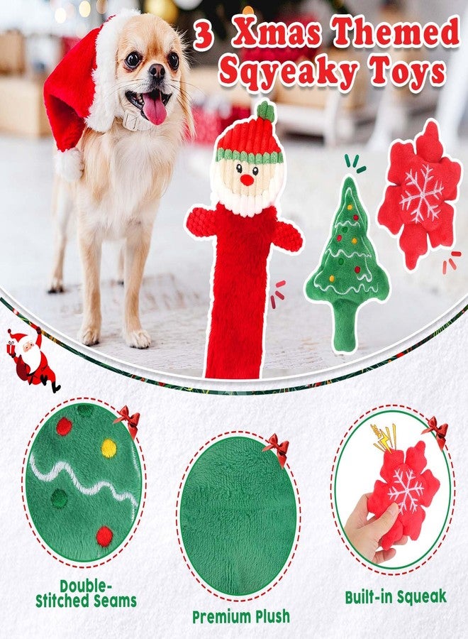 LOYEE Christmas Dog Toys 8 Pack - Santa Squeaky Plush Chew for Puppy, Durable Interactive Rope for Teething, Treating Ball and Bone Rubber for Small Dogs - Image 4
