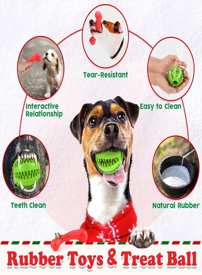 LOYEE Christmas Dog Toys 8 Pack - Santa Squeaky Plush Chew for Puppy, Durable Interactive Rope for Teething, Treating Ball and Bone Rubber for Small Dogs - Image 3