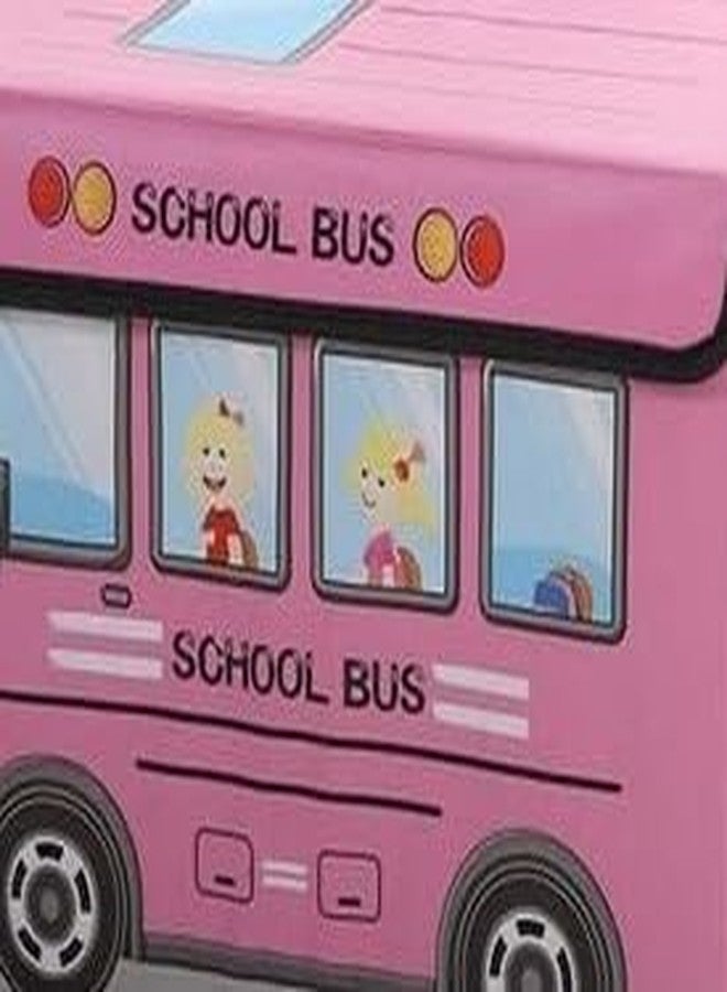 Blenzza Deco™ Kids School Bus/Sitting Stool/Storage Box/Playing Toy Storage Box (Pack of1) (Pink) - Image 2