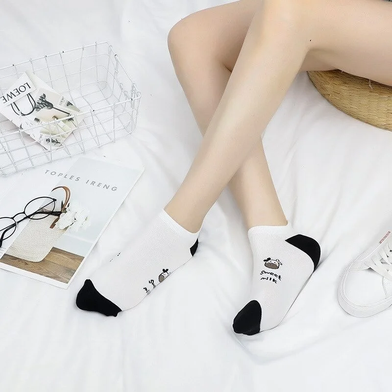Bgk 5-pack Cow Patterned Booties Socks