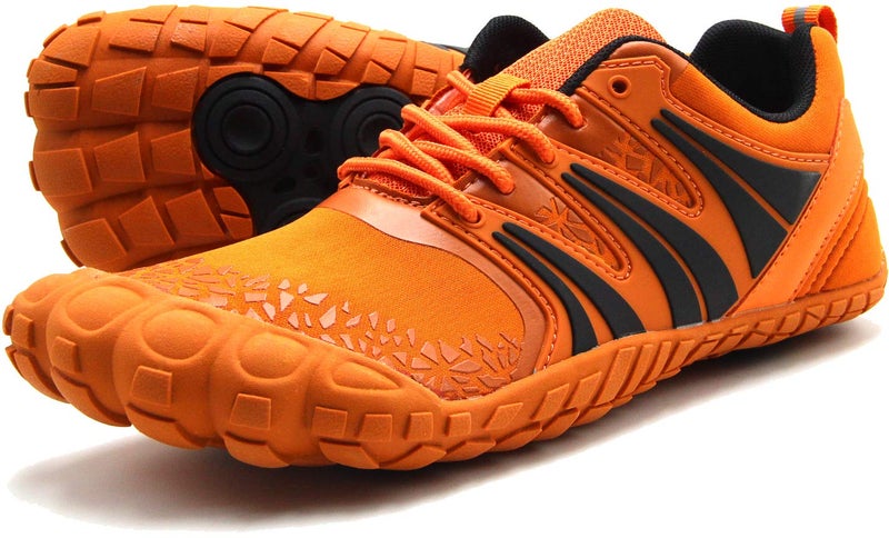 Oranginer Mens Barefoot Shoes Big Toe Box Minimalist Running Shoes for Tennis Run Walk Athletic Orange Size 10