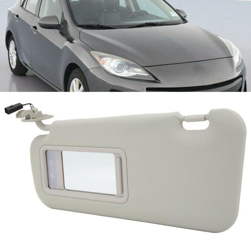 Left Driver Sun Visor: Premium ABS Plastic, Built-In Vanity Mirror With Dustproof Sliding Cover - Exact Fit Sun Visor Replacement for 2010-2013 Mazda 3 Hatchback - Image 3