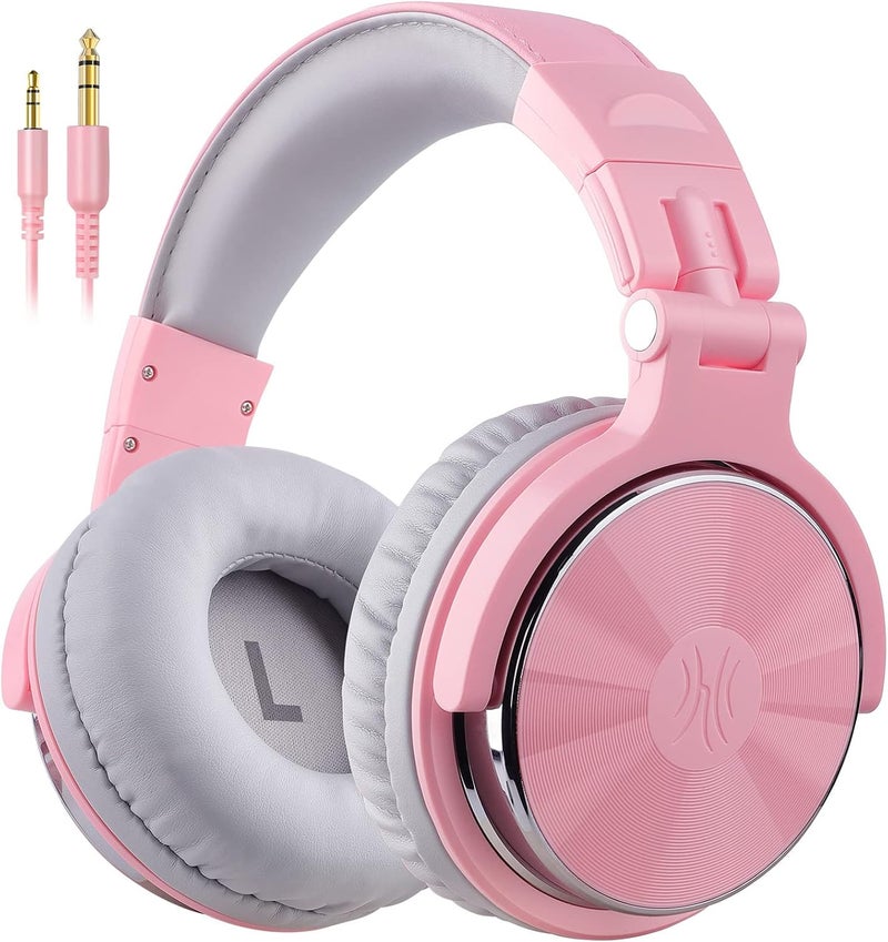 OneOdio Wired Over Ear Headphones Hi-Res Studio Monitor & Mixing DJ Stereo Headsets with 50mm Drivers and 1/4 to 3.5mm Jack for AMP Computer Recording Podcast Keyboard Guitar Laptop - Light Pink - Image 1