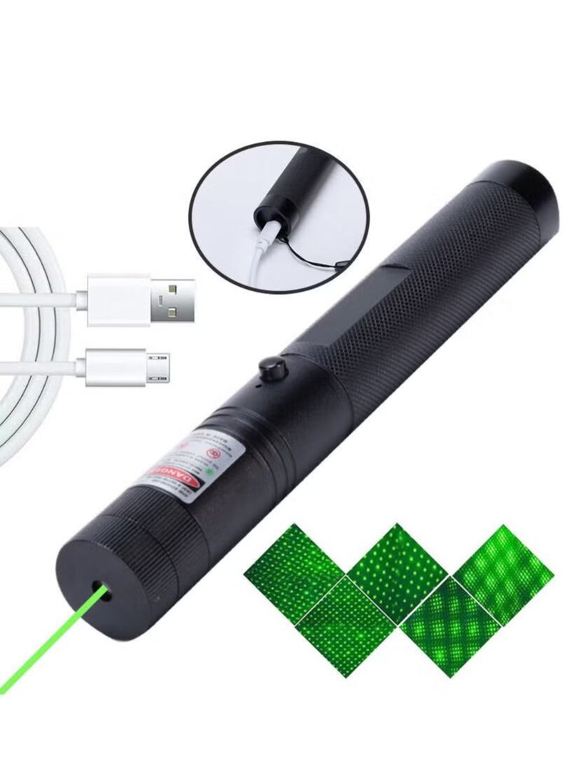 Generic USB Rechargeable Laser Flashlight Black  - Image 1