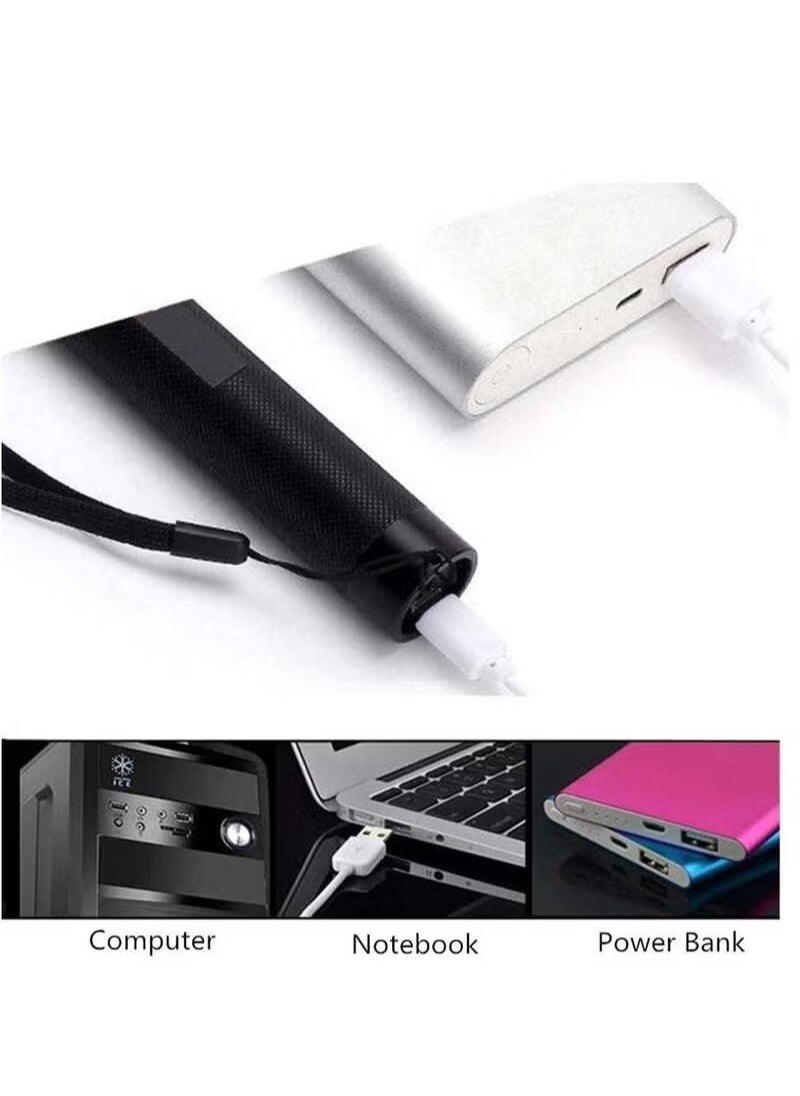Generic USB Rechargeable Laser Flashlight Black  - Image 4