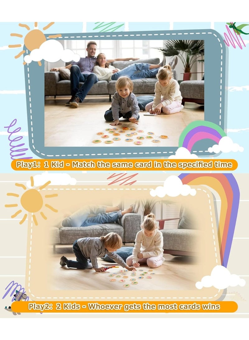JOGAMS Memory Matching Game for Kids 24Pcs Animal Matching Cards Educational Memory Matching Game for Preschool 4 5 6 Years Old Dinosaur - Image 3