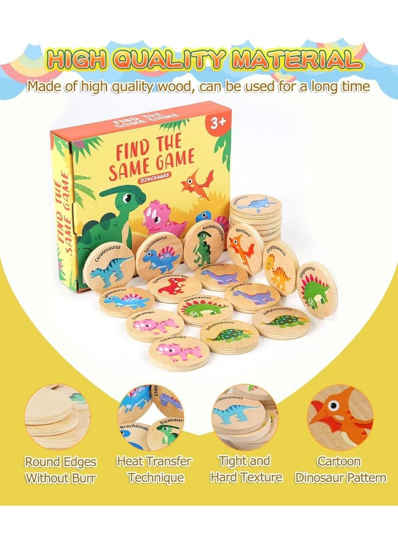 JOGAMS Memory Matching Game for Kids 24Pcs Animal Matching Cards Educational Memory Matching Game for Preschool 4 5 6 Years Old Dinosaur - Image 4
