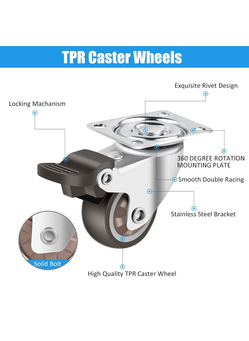 THOISEWELT THOISEWELT 1 Inche Caster Wheel For Furniture Stainless Steel Material 360 Degree Swivel 4 Brack Wheel Sofa Bed Tipoy Easy To Moving 150kg Weight Capacity  - Image 5