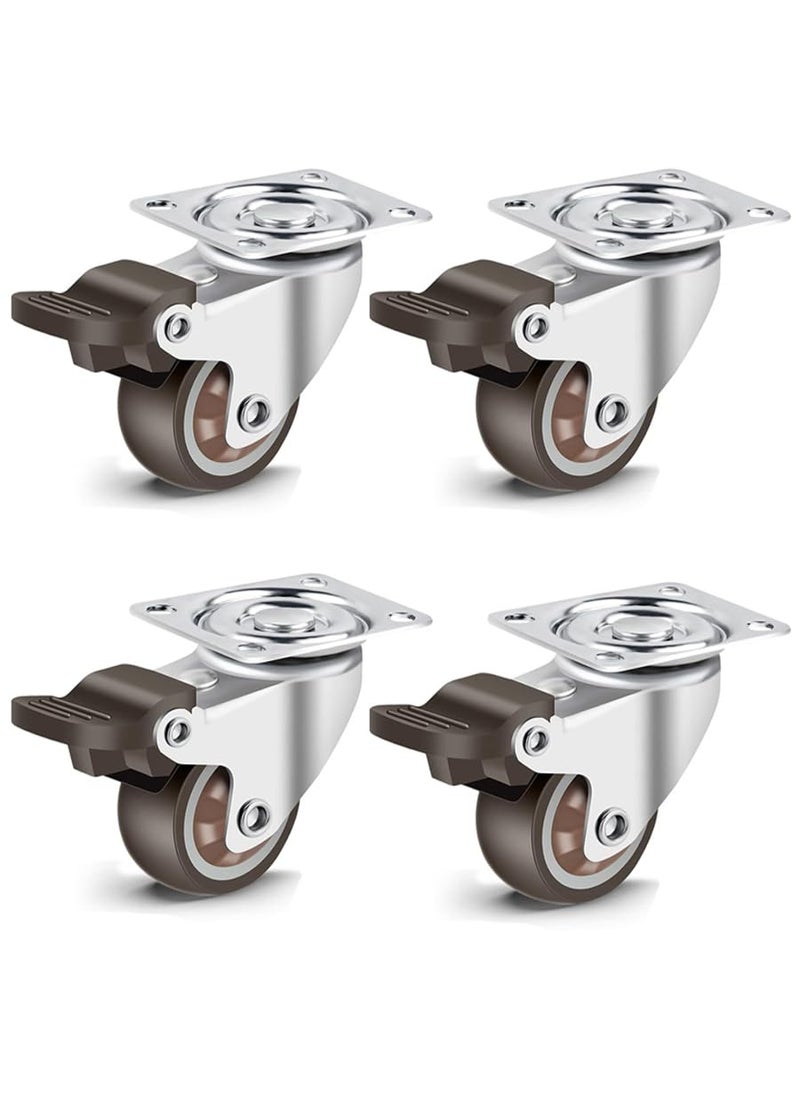 THOISEWELT THOISEWELT 1 Inche Caster Wheel For Furniture Stainless Steel Material 360 Degree Swivel 4 Brack Wheel Sofa Bed Tipoy Easy To Moving 150kg Weight Capacity  - Image 1