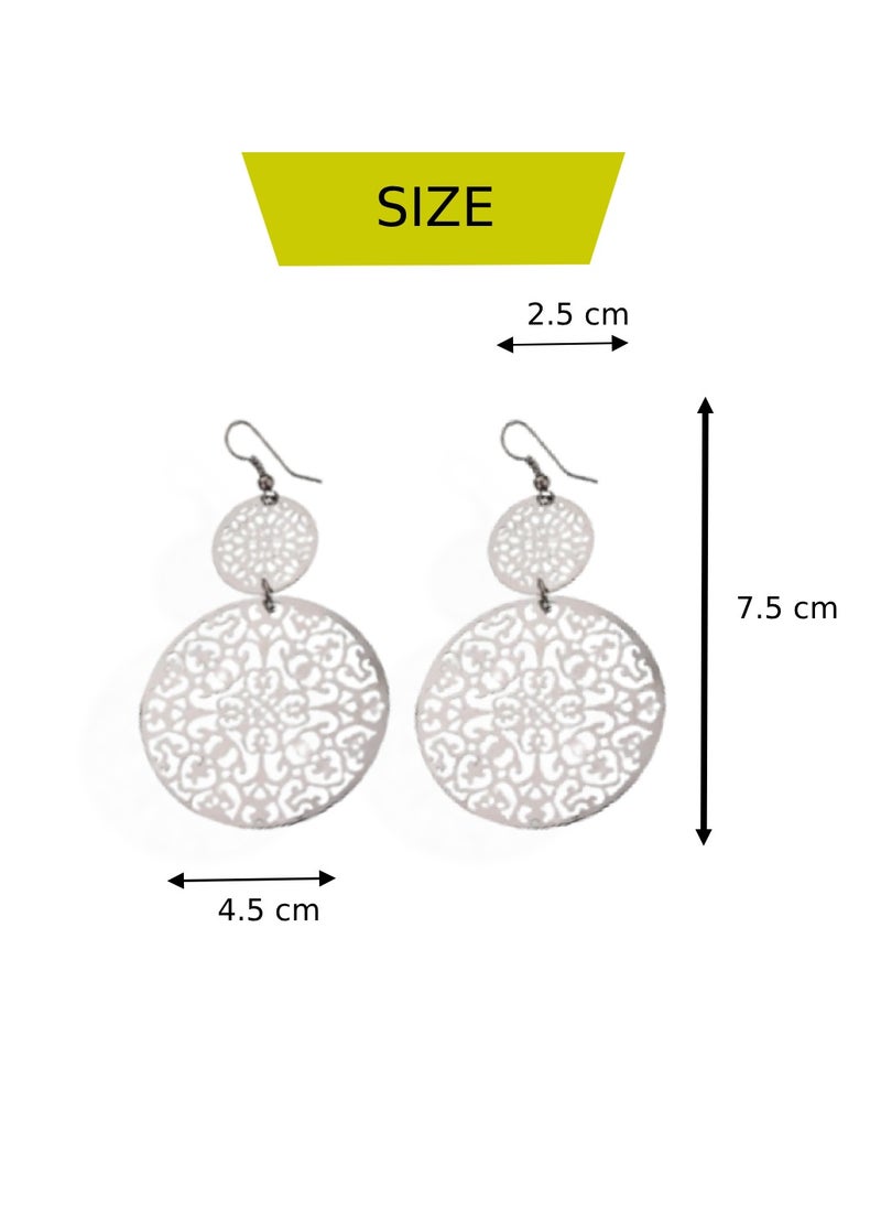 Soko Mesh Boho Retro Gunblack Dangle Earrings - Dazzling Collection - Elevate Everyday Style with Hypoallergenic Fashion-forward Women's Jewelry  - Image 3