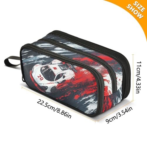 BOENLE Racing Car Truck Pencil Case Box Boys Girls Large Pencil Pouch with Zipper Compartments Big Capacity Stationery Pen Bag Organizer for Kids Teens Adults School - Image 4