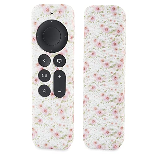 LEFXMOPHY Case for Apple TV Cover Siri Remote 2023 2021 2022 2024, 4K HD Controller 2nd 3rd Gen, Flower Silicone Sleeve with Lanyard - Image 1