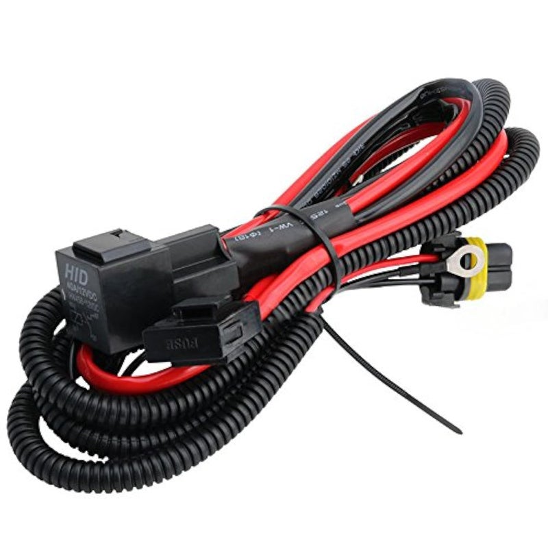 ONEX HID Relay Harness 40A 12V 35W55W Heavy Duty Universal for H1 H3 H7 H10 H11 9005 9006 9145 5202 880 Xenon HID Battery Wiring Kit