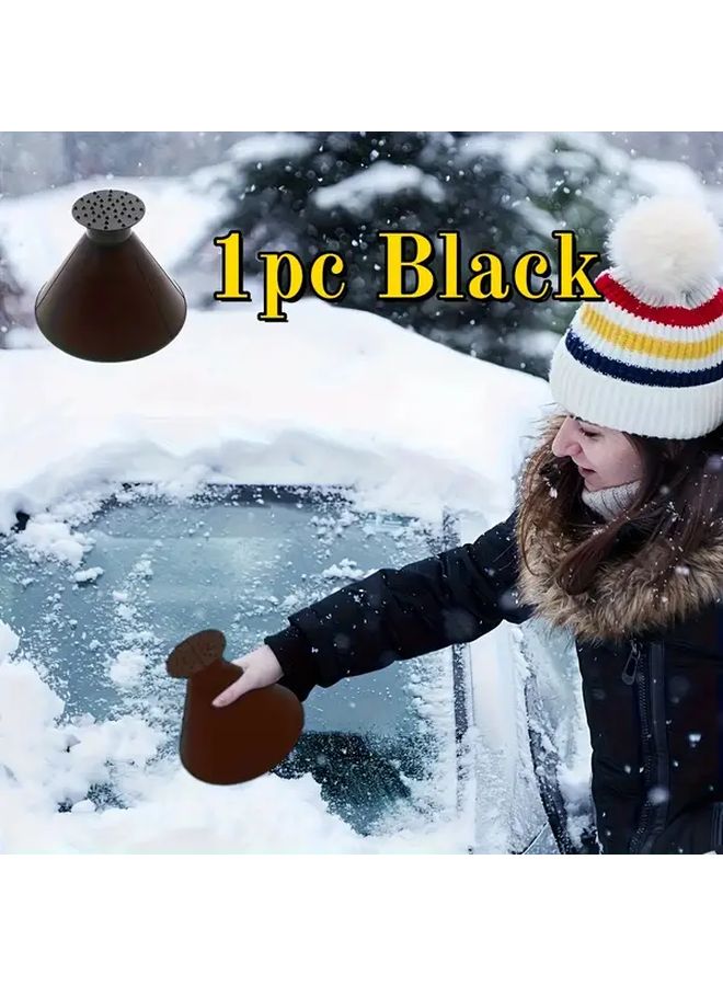 5 In 1 Manual Ice Scraper Snow Shovel Heavy Duty Windproof Car Winter Tool Black - Image 1