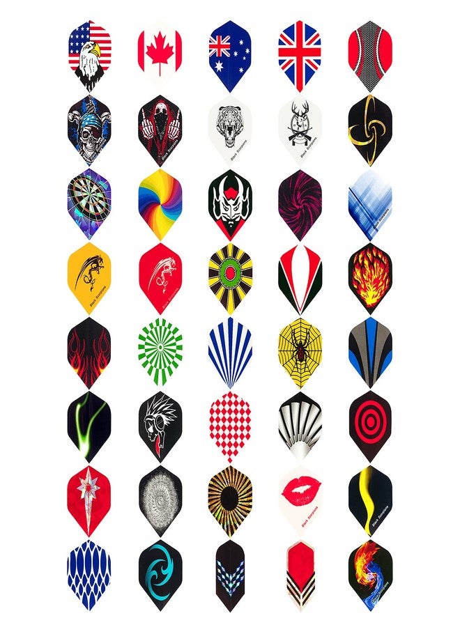 Wolftop Standard Dart Flights 40 Sets 120 Pcs - Durable PET and Laser Replacement Feather Tail Wings - Dart Accessories Kit for Steel Tip Darts and Soft Tip Darts - Image 2