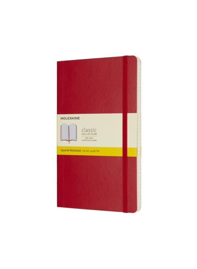 Moleskine Scarlet Red Large Squared Notebook Soft