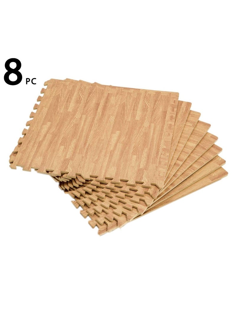 Foam floor mat sets, wooden color, eight pieces - pzsku/Z4E765203F133FAD96E83Z/45/_/1693656635/f13eb6ac-8501-4275-a9cb-529d11f79179