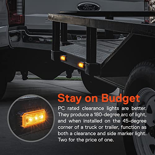 ONLINE LED STORE TRUE MODS 4pc 2.5" Amber LED Trailer Marker Light w/Black Bezel [DOT FMVSS 108] [SAE P2PC] [Surface Mount] [Waterproof IP67] Side Marker Lights for Trailer Truck - Image 3
