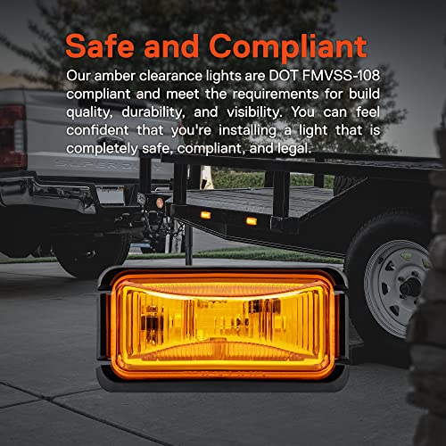 ONLINE LED STORE TRUE MODS 4pc 2.5" Amber LED Trailer Marker Light w/Black Bezel [DOT FMVSS 108] [SAE P2PC] [Surface Mount] [Waterproof IP67] Side Marker Lights for Trailer Truck - Image 2