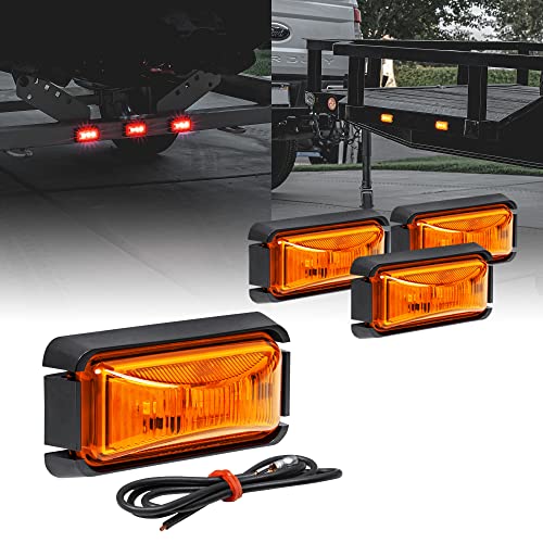 ONLINE LED STORE TRUE MODS 4pc 2.5" Amber LED Trailer Marker Light w/Black Bezel [DOT FMVSS 108] [SAE P2PC] [Surface Mount] [Waterproof IP67] Side Marker Lights for Trailer Truck - Image 1