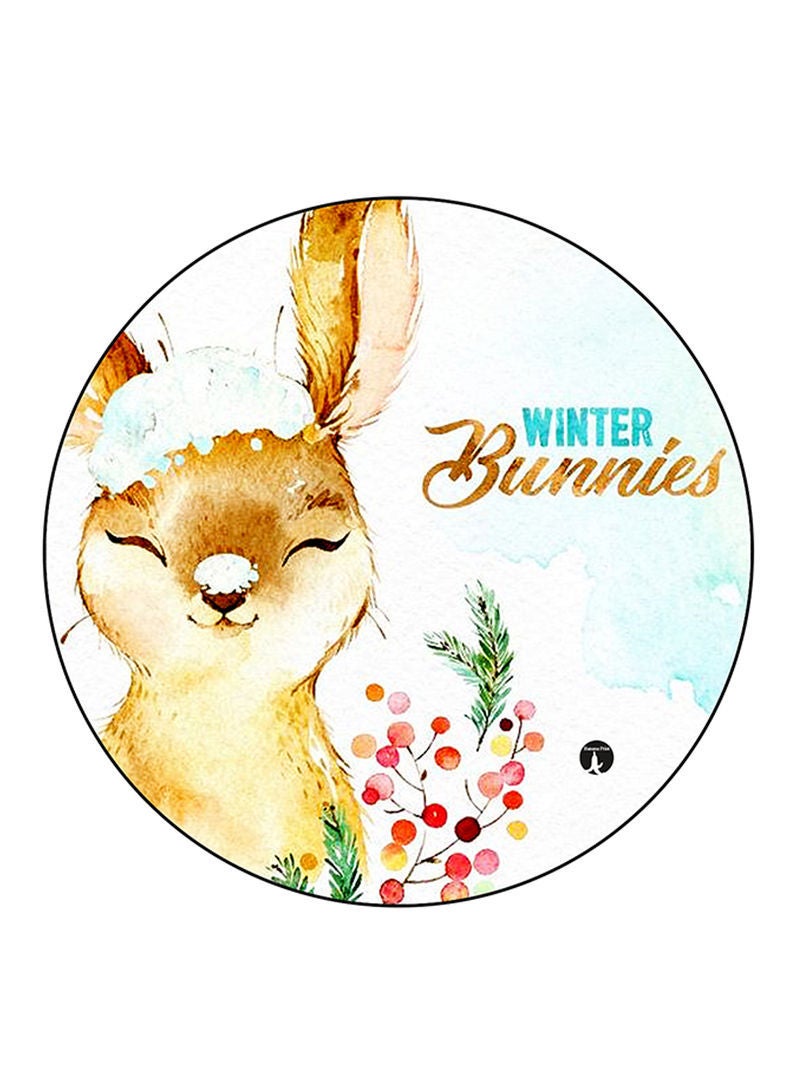 RKN Rabbit Printed Mouse Pad Round  Multicolour