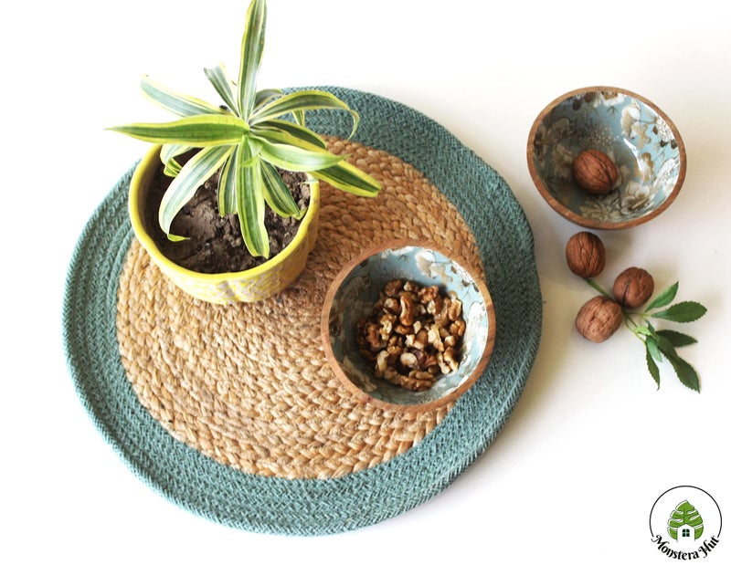 Monstera Hut ® Olive Tropical Bird Printed Mango Wood Bowl | Mango Wood Salad Bowls | Bowls for Cereal Fruit Pasta (Set-2) - Image 5