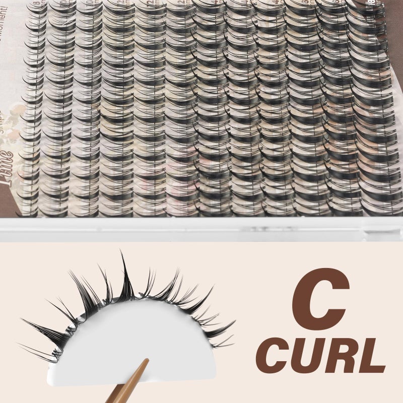 JMS&JMS Lash Clusters 144 Pcs Natural Cluster Lashes Invisible Band Manga Lashes Super Thin Band Reusable Soft & Comfortable(Fairy,8-18mix) - Image 3