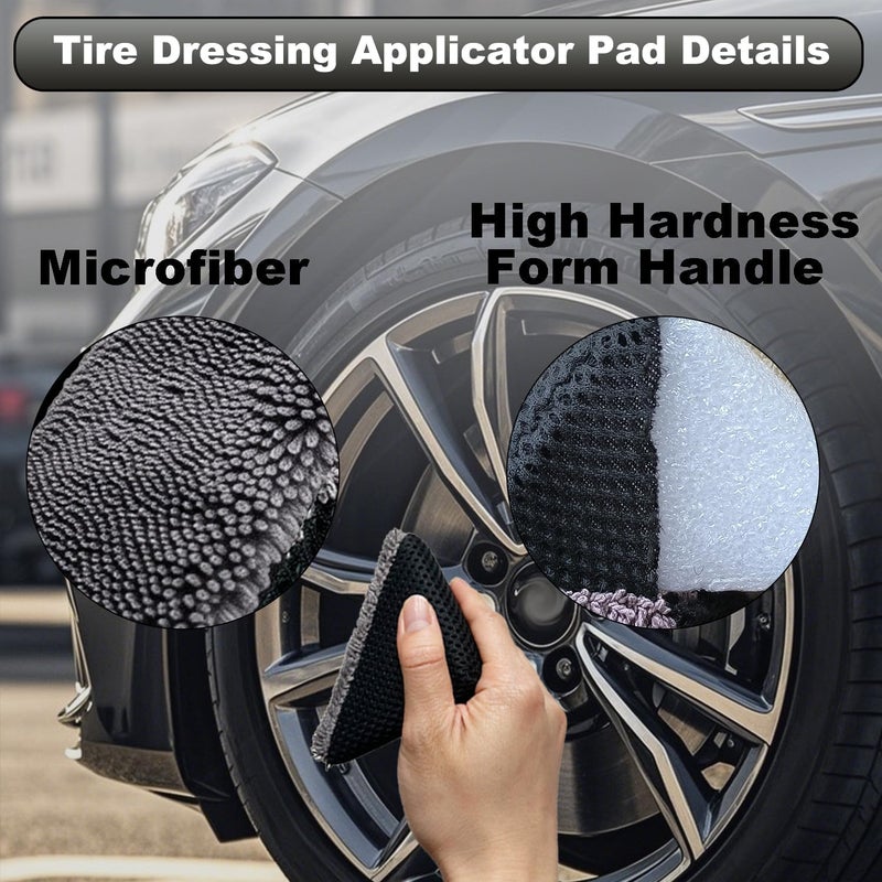 RXALASKA 2 Pcs Triangle Tire Shine Applicator, Reusable Tire Dressing Applicator Pads, Tire Gel Sponge Contoured for Car Detailing Cleaning - Image 4
